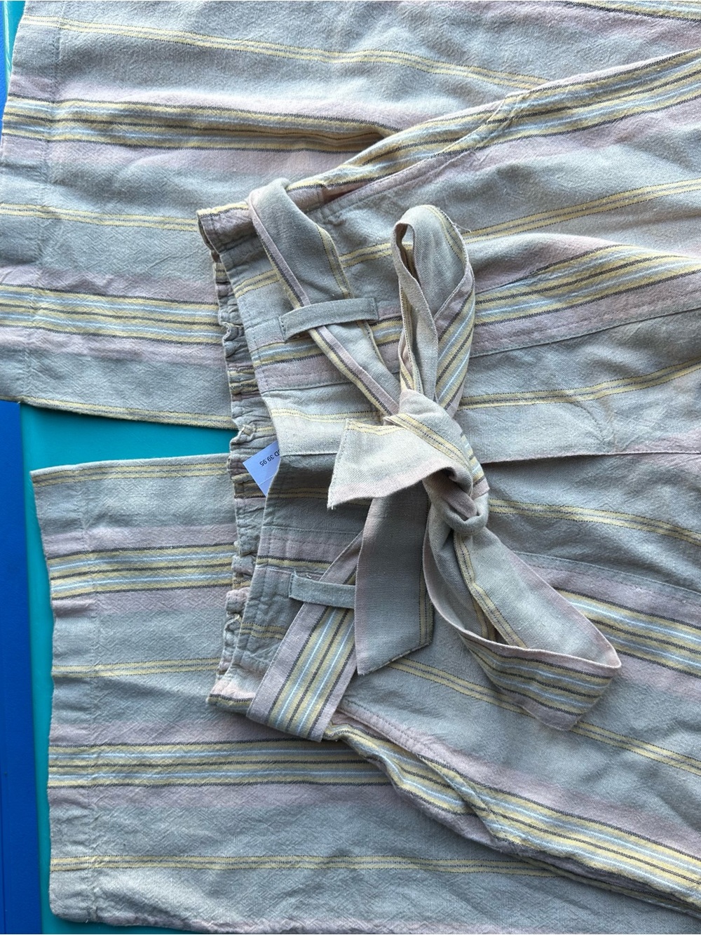 American Eagle Outfitters Striped Wide Leg Pants — Pastel Pink & Yellow